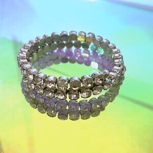 Crystal Wire Spiral Bangle Bracelet